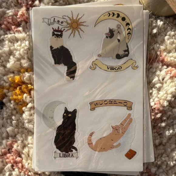 Waterproof Zodiac Cat Sticker Pack - Picture 4 of 4